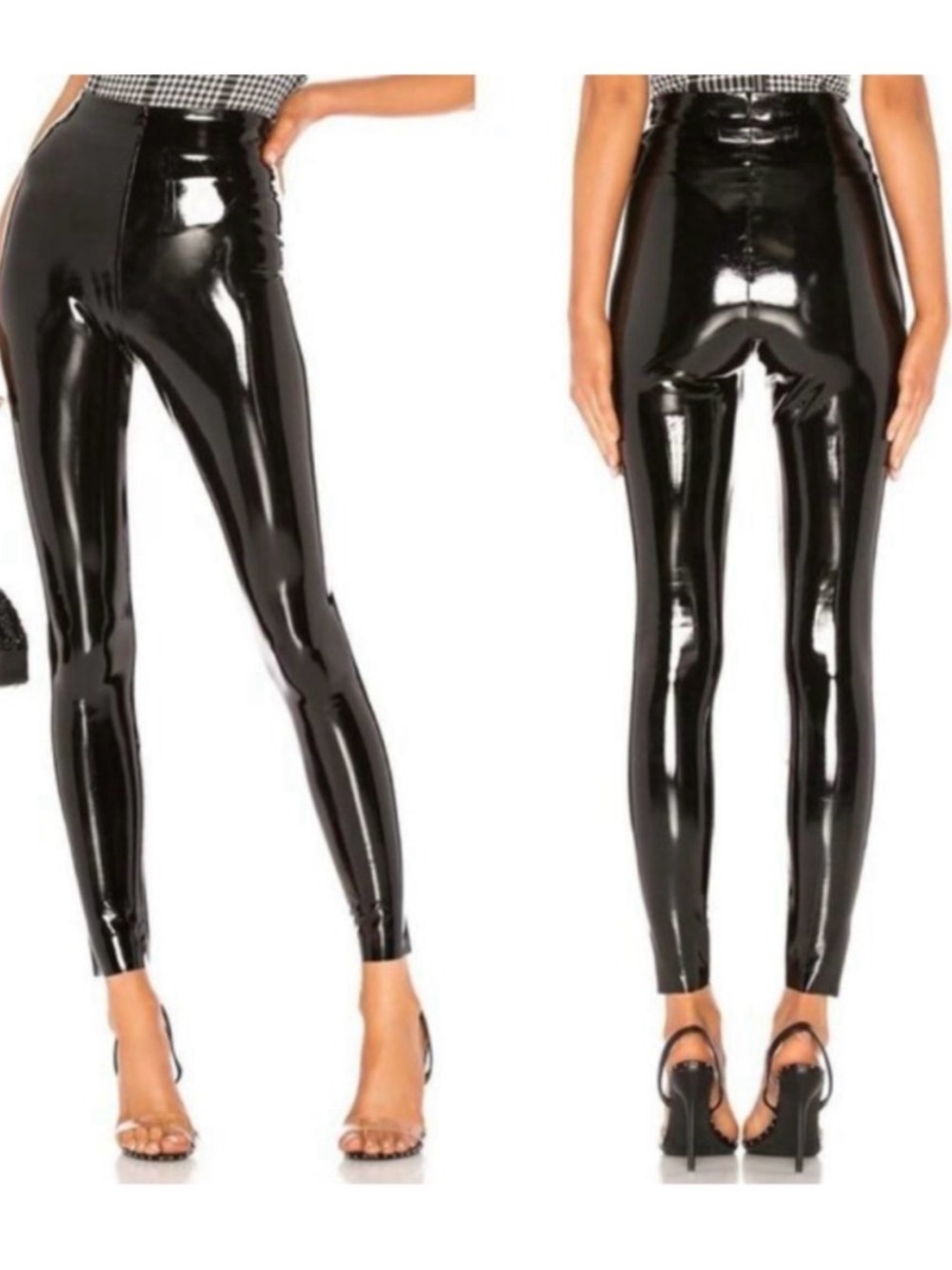 New! Commando Classic Black High Rise Faux Patent Leather Leggings S 8217